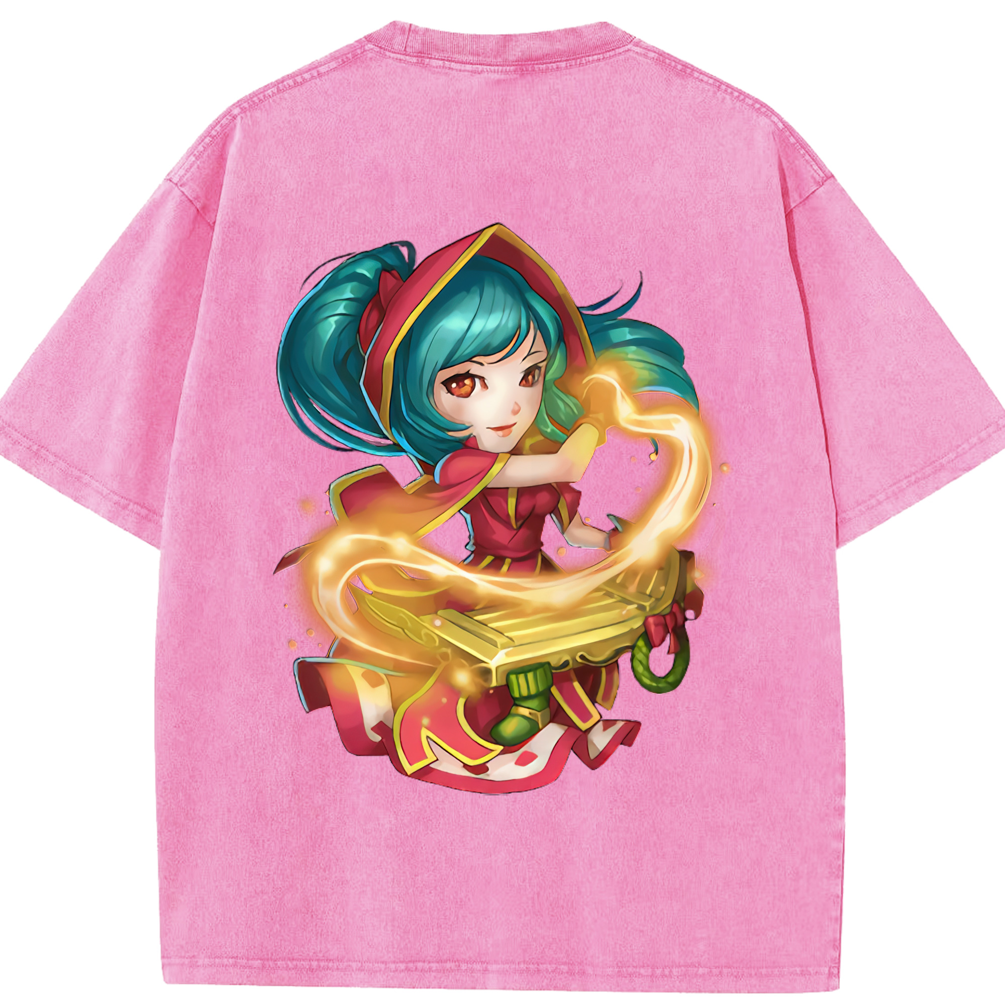 リーグ・オブ・レジェンド League of Legends LOL 綿100% ヴィンテージ風 半袖Tシャツ（背面プリント）
